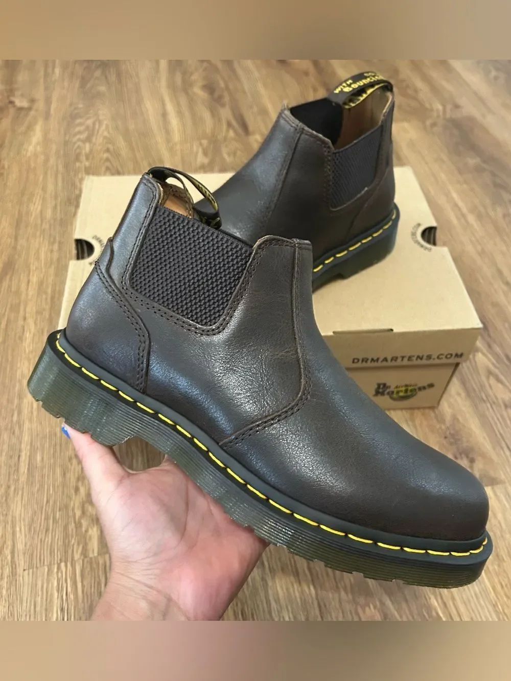 DR MARTENS 2976 LO brown leather ankle Chelsea boots booties shoes women’s 8 new